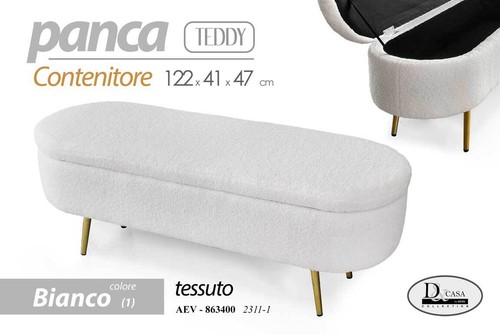 Panca contenitore tessuto - panca,