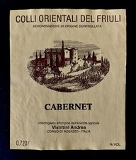 ETICHETTA VINO CABERNET AZIENDA AGRICOLA VISINTINI ANDREA CORNO DI ROSAZZO