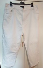 Jeans Donna bianco, strappato sotto, Taglia 56