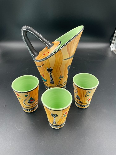 Brocca bicchieri ceramica - e, bicchieri,