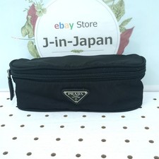 Prada Mini Pouch Astuccio Cosmetico in Nylon Satinato Nero Made in Italy...