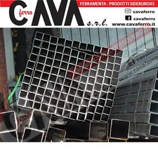 TUBOLARE QUADRATO ZINCATO  15,20,30,40,50,60 mm spessore 2 mm  BARRA DA 3 Metri