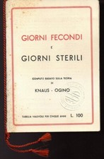 a3 Libretto Tabella metodo Ogino Knaus - Roma Alfredo Bernardi 1948 Sessualità