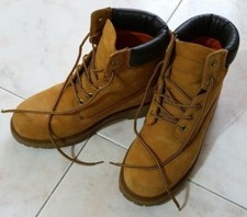 Scarpe scarponcini stivali DONNA 37 anfibi trekking giallo neve PELLE DOCKSTEP