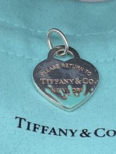 Ciondolo Tiffany & Co Return to Tiffany XL colore smalto blu splash cuore tag