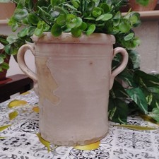 ANTICA CAPASA PUGLIESE SALATURO TERRACOTTA DI GROTTAGLIE VASO ANFORA GIARA 1900