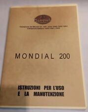 LIBRETTO MANUALE USO MANUTENZIONE F.B motociclette MONDIAL 200