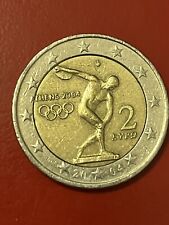 Moneta 2 Euro Olimpiadi Di Atene 2004 rare Con Alcune Stelle Decentrate