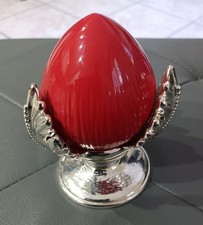 Pomo pugliese rosso con base argentata soprammobile