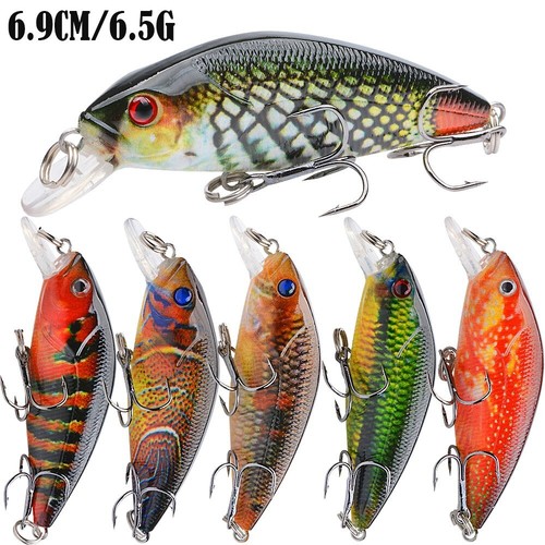 6pcs esche pesca minnow - da,