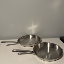CUTCO Pentole 12" & 10 1/2" 5 Strati Inox Padella per Saltare Senza Coperchio USA