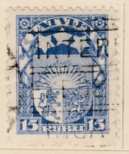 Lettonia 1921-22 15r usato in ottime condizioni A13P56F454