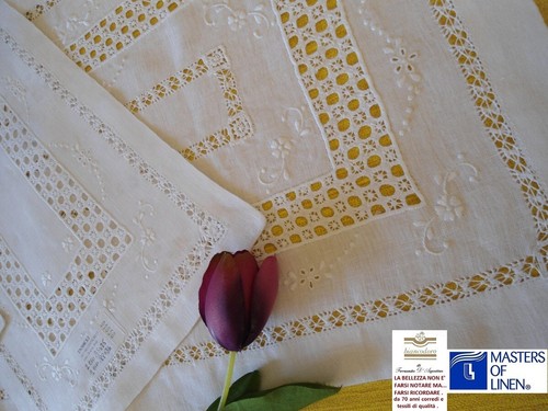 Centri pezzi lino - pezzi, bianco