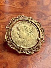 SPILLA✨♥️♥️✨MONETA HELVETIA 20 FRANCHI  IN ORO ROSA 750/1000,18KT.