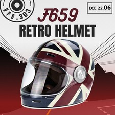 Casco moto retrò in fibra di