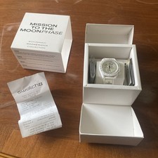 Nuovo orologio Omega X Swatch Snoopy Mission To The Moonphase bianco bioceramica