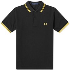 Polo Fred Perry nera gialla S