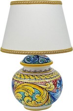 LUME DECORATO H38 CERAMICA CALTAGIRONE