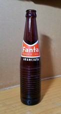 FANTA ARANCIATA BOTTIGLIA IN VETRO VUOTA 1955 - 1971 MADE IN ITALY FAMIB MILANO