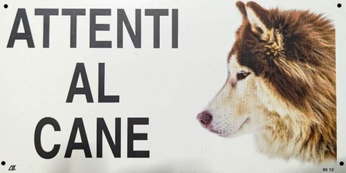 Targa cartello attenti cane - targa,