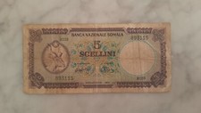 Vecchia Rara Banconota Italia 5 Scellini 1971 Banca Nazionale Somala