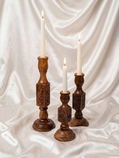 Set 3 portacandele in legno