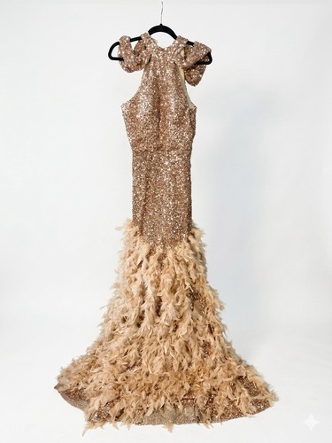 Gold sequined dress women - gold,