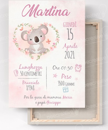 Quadro nascita 30x40 bambina - quadro,