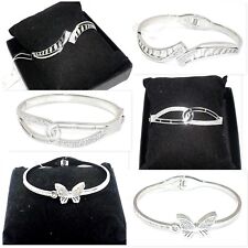 MODA GIOIELLO BRACCIALETTO Rigido Farfalla Fiocco BRACCIALE DONNA Argento