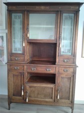 credenza,antica,legno intagliato, vetrine h205x47x135  solo base h98x47x135