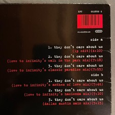 MICHAEL JACKSON THEY DON'T CARE ABOUT US LP EDIT  VINYL 12" EUROPE 1996 VG+ NM-