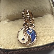 Autentico ciondolo pendente PANDORA placcato oro rosa e smalto YIN & YANG. #780098c01