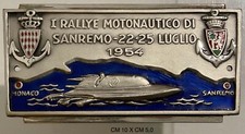 MONACO SANREMO I° RALLYE MOTONAUTICO DI SANREMO 1954 PLACCA GARA DI VELOCITÀ