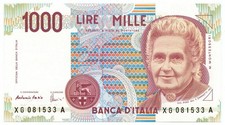 1000 LIRE MARIA MONTESSORI