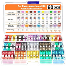 KIT 60 FUSIBILI LAMELLARI DA 5A A 30A ASSORTITI IN BUSTA RICAMBIO PER AUTO MOTO