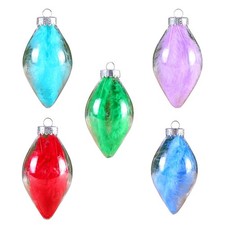 5 Pezzi Ciondoli Albero Decorativo Natalizio a Forma di Bulbo Colore Casuale