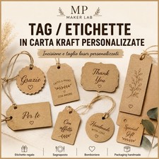 Tag carta kraft personalizzati - kraft,