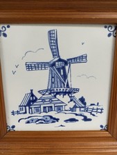 Vintage Framed Delft Blue