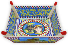 Cassetta in Legno - Cestino, Vassoio O Svuota Tasche Portaoggetti, Decoro Carret