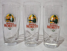 SET 3 BICCHIERI CALICI BIRRA MORETTI IN VETRO DA COLLEZIONE