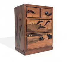 Cabinet marqueterie bois mont