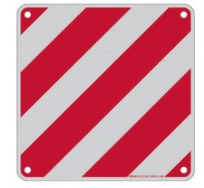 CARTELLO SEGNALETICO CARICHI SPORGENTI IN ALLUMINIO CON RIFRANGENTE  CM.50X50 A 