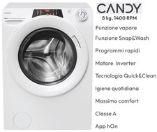 LAVATRICE 8 KG 1400 GR CL. A INVERTER VAPORE SMART CANDY RO1486DWMCT/1-S