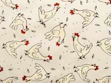 Tessuto Fantasia Galli al Metro | Made in Italy | 100% Cotone | Altezza 180cm 