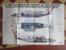  3/1974 DEPLIANT PUB POSTER PIPER AIRCRAFT CHEYENNE AVION FLUGZEUG