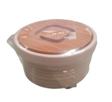 M HOME - PIROFILA ROTONDA DIAM. 8,5CM  IN CERAMICA CON COPERCHIO IN LEGNO