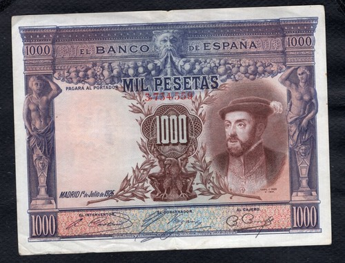Espagne 1000 pesetas 1925 - espagne,