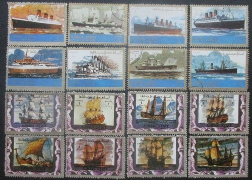 Ajman timbres bateaux - 16,