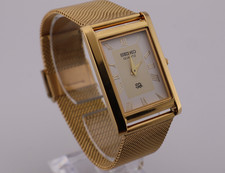 Orologio da polso uomo Seiko Slim Quartz vintage - viene fornito con batteria nuova, cinturino nuovo