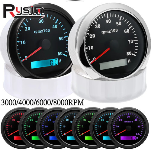 85mm tachometer with lcd - hd,
